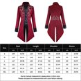 thumbnail image 2 of Disfraz Premium Chaqueta gótica punk para hombre, disfraces medievales renacentistas de Halloween, vampiro y caballero Ygjytge Rojo T XXL para Hombre, 2 of 8