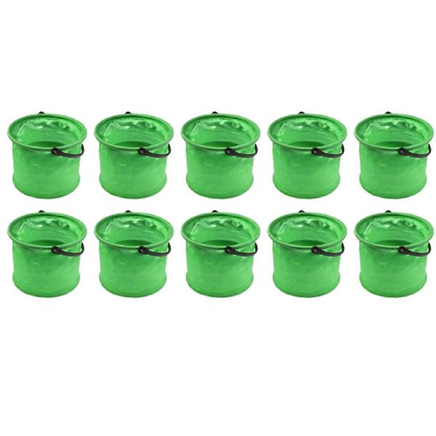 Green Folding Bucket, Foldable Portable Fishing Bucket, Art Color Bucket, Pen Washer