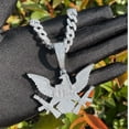 thumbnail image 2 of Dubss Prong Necklace for Men Iced Out Eagle Gang Pendant Real Gold Plated Hip Hop Jewelry, 2 of 5