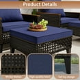 thumbnail image 2 of Wallowsun Patio Furniture Set,7 Pieces Outdoor Sectional Sofa Set,All-Weather Wicker Rattan High Back Patio Conversation Set with Ottomans and 4" Thick Cushions for Pool Patio Backyard，Blue, 2 of 7