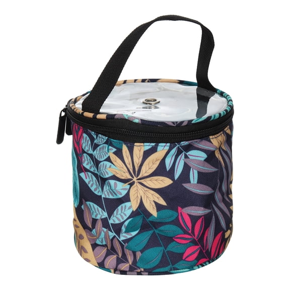 REGALWOVEN Yarn Storage Bag for Sewing Craft Projects, Dark Blue Leaves
