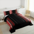 thumbnail image 3 of Manfei Neon Red Gray Stripe Bedding Comforter Set 2pcs, Modern Gradient Twin Comforter Sets, Contemporary Geometric Bedding Set, Ultra Soft Home Decor, 3 of 8