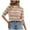 Beige, variant on Oksale Women's Crochet Striped Sweaters Casual Crewneck Sweater Trendy Short Sleeve Jumper Soft Cute Tops Casual Warm Knitwear Beige S