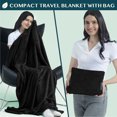 thumbnail image 2 of PAVILIA Travel Blanket Pillow, Soft Airplane Blanket 2-IN-1 Combo Set, Plane Blanket Compact Packable, Flight Essentials Car Pillow, Travelers Gifts Accessories, Luggage Backpack Strap, 60x43 Black, 2 of 8