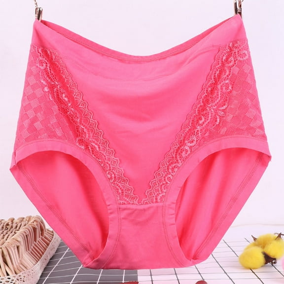 Fewfanhot Women's Large Size 100% Cotton High-Waist Solid Color Panties - Sexy Soft Briefs for All-Day Wear