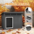 thumbnail image 6 of fazzn Nature Classic Dog House - Wooden Outdoor Shelter with Windproof and Rainproof Sealing and Ventilation, Suitable for Medium to Large Dogs - Black/Grey, 6 of 7