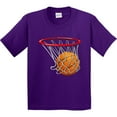 thumbnail image 3 of Inktastic Basketball Swish Youth T-Shirt, 3 of 5