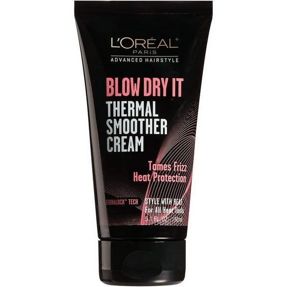 L'Oreal Paris Advanced Hairstyle Blow Dry It Thermal Smoother Cream, 5.1 oz