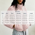 thumbnail image 3 of QIYAGBSA Cropped Puffer Jackets for Women Polka Dot Stand Collar Full Zip Long Sleeve with Pockets Drawstring Hem for Fall Weekend and Outdoor Walks, 3 of 8