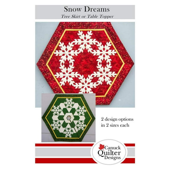 Snow Dreams Tree Skirt or Table Topper Quilt Pattern by Joanne Kerton of Canuck Quilter Designs