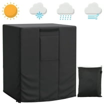 Remiawy Air Conditioner Covers for Outside Unit, Central Heavy Duty AC Covers for Outside, Waterproof Square AC Unit Covers Outdoor for Winter Fits Up to 24 x 24 x 30 Inch, Black