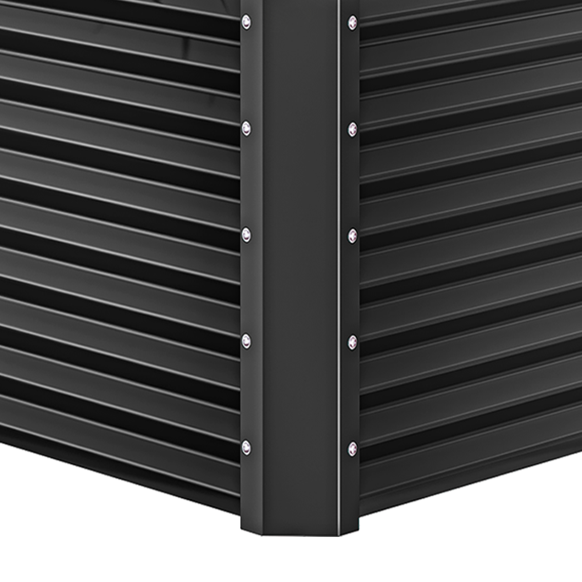 Wooflex Raised Garden Bed 8x4x2 ft with Reinforcement Bars, Corrugated Safety-Wrapped Edge, Dark Gray