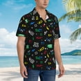 thumbnail image 3 of Pofeuu Gamepads Print Hawaiian Shirt for Men Sleeves Casual Button Down Summer Beach Dress Shirts T-Shirts,Large, 3 of 7