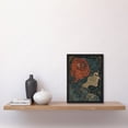 thumbnail image 2 of Woman with Rose in her Hair Linocut Illustration Artwork Framed Wall Art Print A4, 2 of 4