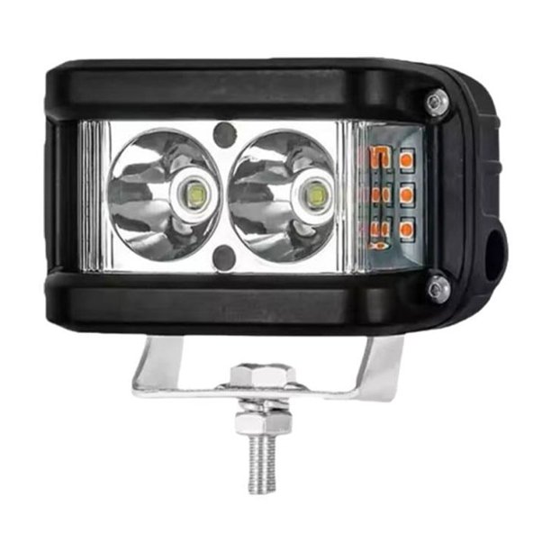 Barra de luz LED de trabajo EZLIFE 4' con disparador lateral cúbico luz estroboscópica blanca y ámbar para SUV automóvil