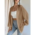 thumbnail image 4 of Womens Long Sleeve Cardigan Soft Knit Cardigan Sweater Khaki L, 4 of 8