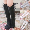 thumbnail image 4 of Kids Socks, Children's Socks Mesh Girls' Medium Height Socks Bow Over The Knee Socks Children's Stockings(Grey,One Size), 4 of 4