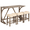 Brown#1, variant on SESSLIFE 4 Piece Bar Table Set with Power Outlet, Counter Height Pub Table with 3 Linen Stools, Industrial Kitchen & Dining Room Table Set for Breakfast Nook, Living Room