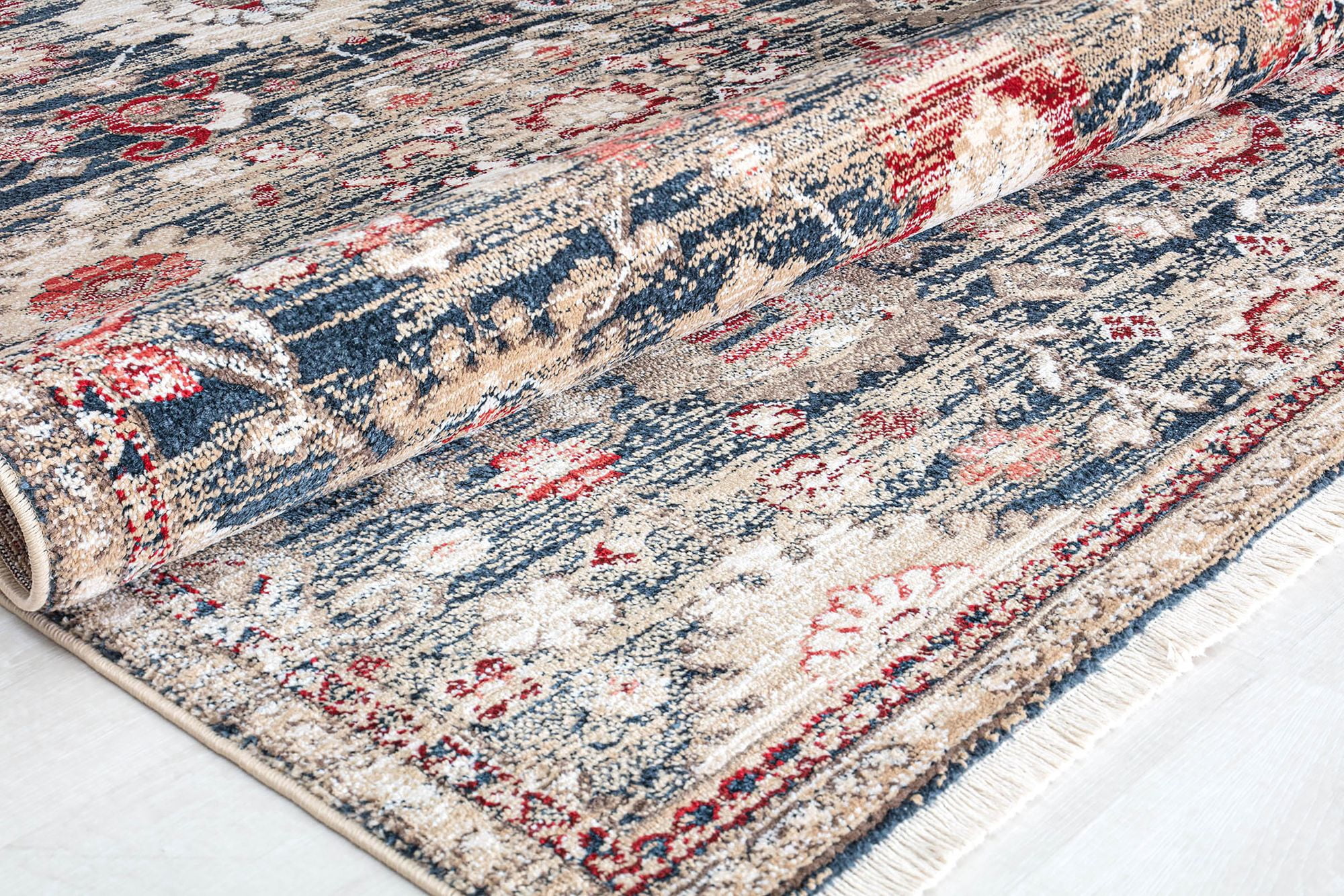 Stratford AM10A Antiqued Bronze Abstract Vintage Beige Area Rug, 2'6" x 8'