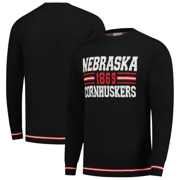 Unisex Uscape Apparel Black Nebraska Huskers Renew Knit Vintage Retro Sweater