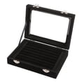 thumbnail image 1 of Rings Display Tray Earring Holder Portable ,with Clear Lid ,Stackable Jewelry Storage Organizer Storage Box for Shelves Counter Showroom, 1 of 8