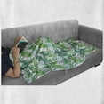 thumbnail image 6 of Palm Leaf Soft Flannel Fleece Throw Blanket, Exotic Fantasy Abstract Coconut Tree Silhouettes Green Jungle, Cozy Plush for Indoor and Outdoor Use, 60" x 80", Forest Green Lime Green, by Ambesonne, 6 of 6