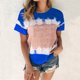 thumbnail image 2 of Blusas para las Mujeres Casual Impreso Cuello Redondo Manga Corta Camiseta Top, Tops Cortos para las Mujeres Primavera Verano, 2 of 5