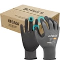 thumbnail image 1 of Guantes de trabajo Kebada W1 recubiertos de PU, agarre, compatibles con pantalla táctil, grises, talla L, 50 pares, 1 of 6