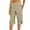Khaki-A, variant on Ecqkame Women's Capri Pants Summer Straight Solid Color Side Split Work Trousers with Pockets Casual High Waist Beach Pants Khaki-A