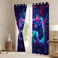 thumbnail image 3 of Homewish Navy Fuchsia Gamepad Curtains Pack of 2 (42x84 Each), Chic Square Abstract Stripe Curtains Blackout, Teens Kids Boys Men Bedroom Curtains, Black Out Curtains Room Decor, 3 of 6