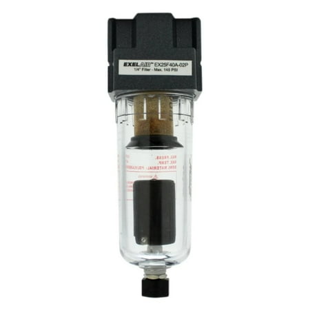 EXELAIR™ by Milton FRL (Mini) Air Filter - 1/4" NPT - Polycarbonate Bowl, Automatic Float (EX25F40A-02P)