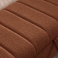 thumbnail image 3 of Aemeios 66"W Teddy Tufted Storage Bench for Bedroom End of Bed with Gold Legs and Two Pillows, Brown, 3 of 13