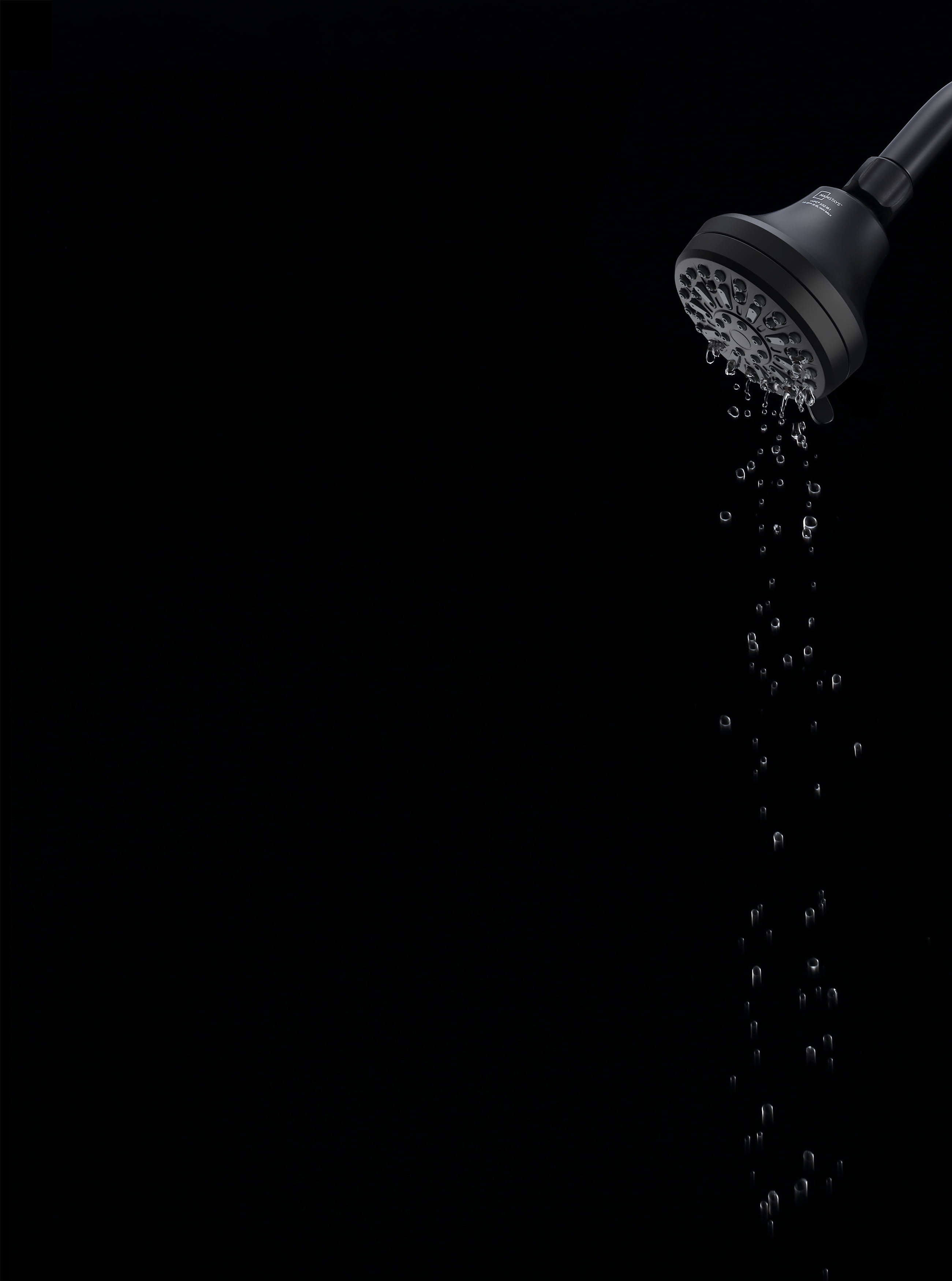 (6 pack) Mainstays 6-Setting Matte Black Shower Head, 3.5" Face with Rub-Clean Nozzles