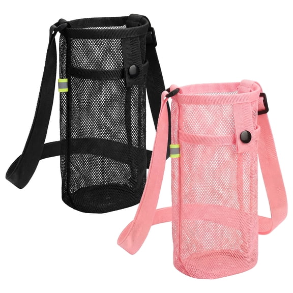 Aspire 2 PCS Water Bottle Holders with Adjustable Shoulder Strap, Water Bottle Carrier Bag with Pouch for Travel, Walking