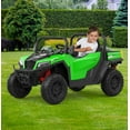 thumbnail image 6 of Lumiparty 24V Electric Ride on Dump Truck for Kids, 2-Seater 4WD Remote Control Car with Electric Dump Bed & Shovel, LED Lights, Music Player, Max Speed 5Mph, for Boys & Girls, Green, 6 of 8