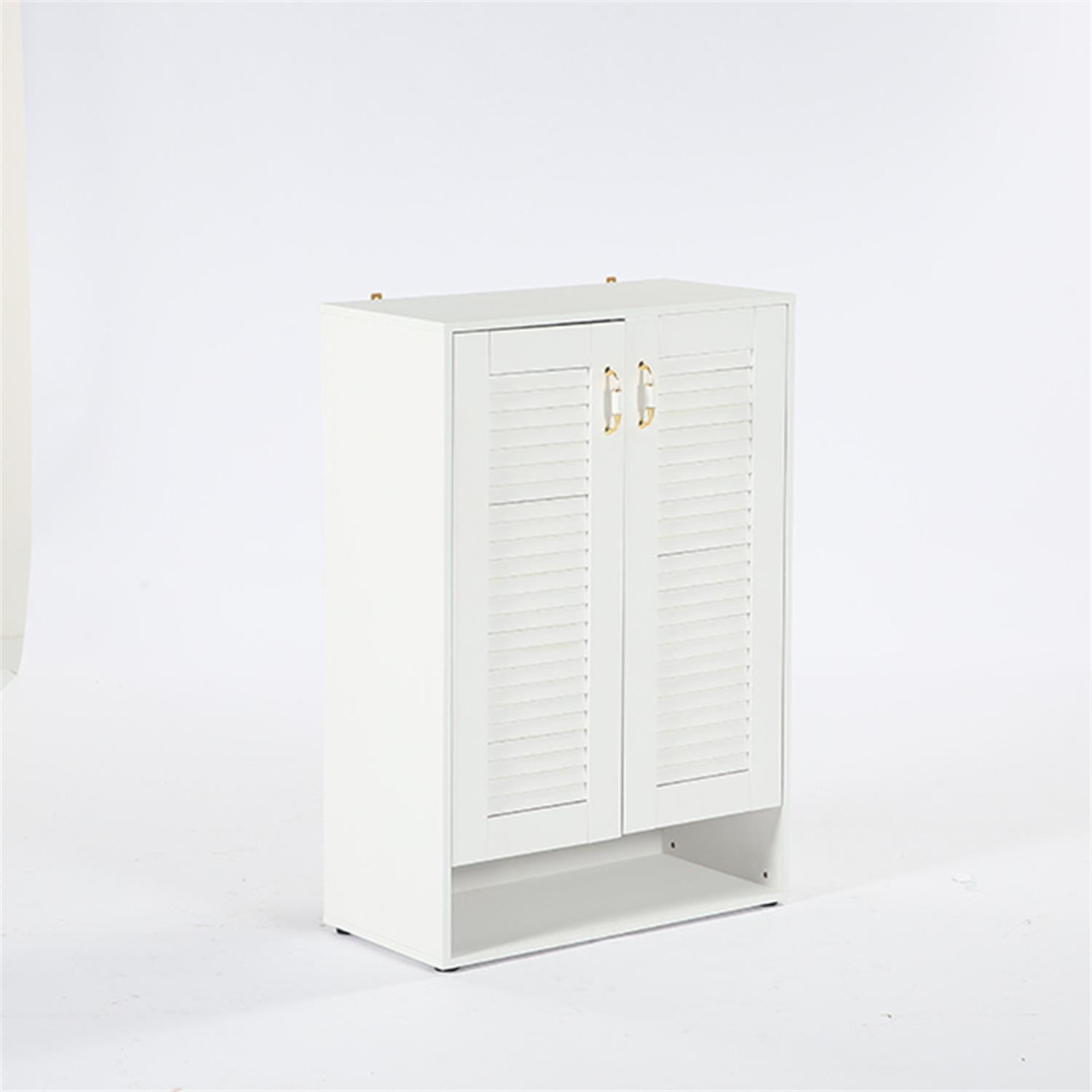 Demi Bonn Wood Shoe Cabinet, 7-Tier Shoe Organizer Storage Cabinet with Shelves, Entryway Shoe Racks, White