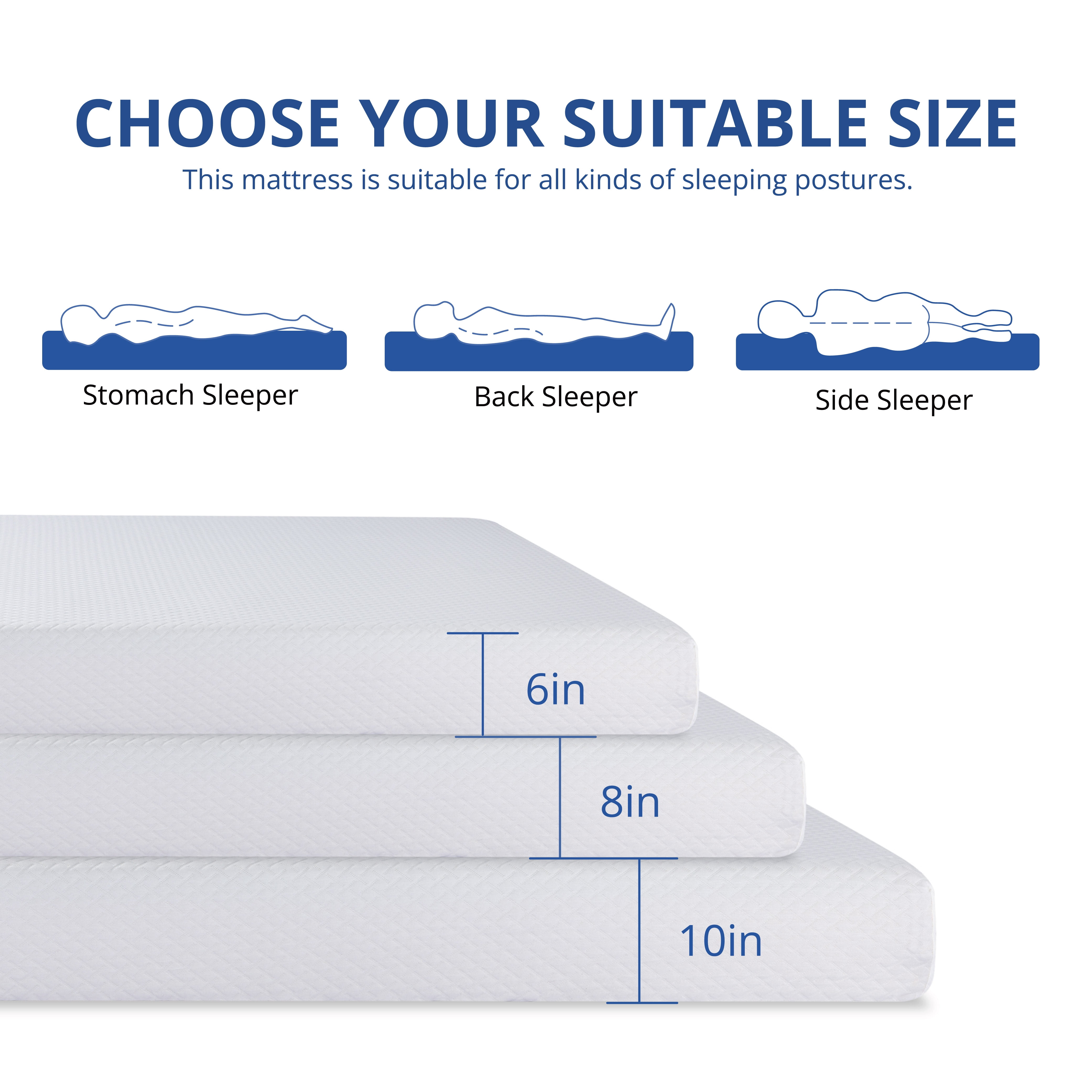 Arctus 10 inch Memory Foam Mattress, Twin Size Mattress in a Box, Medium Firm