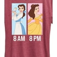 thumbnail image 3 of Disney Princess - Belle Day And Night Wear- Women's Short Sleeve Graphic T-Shirt, 3 of 5