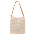 thumbnail image 2 of Luxtrada Straw Beach Bag Buckets Totes Handbag Shoulder Bag Tote Bag Women Summer Handbag "Light Beige", 2 of 12