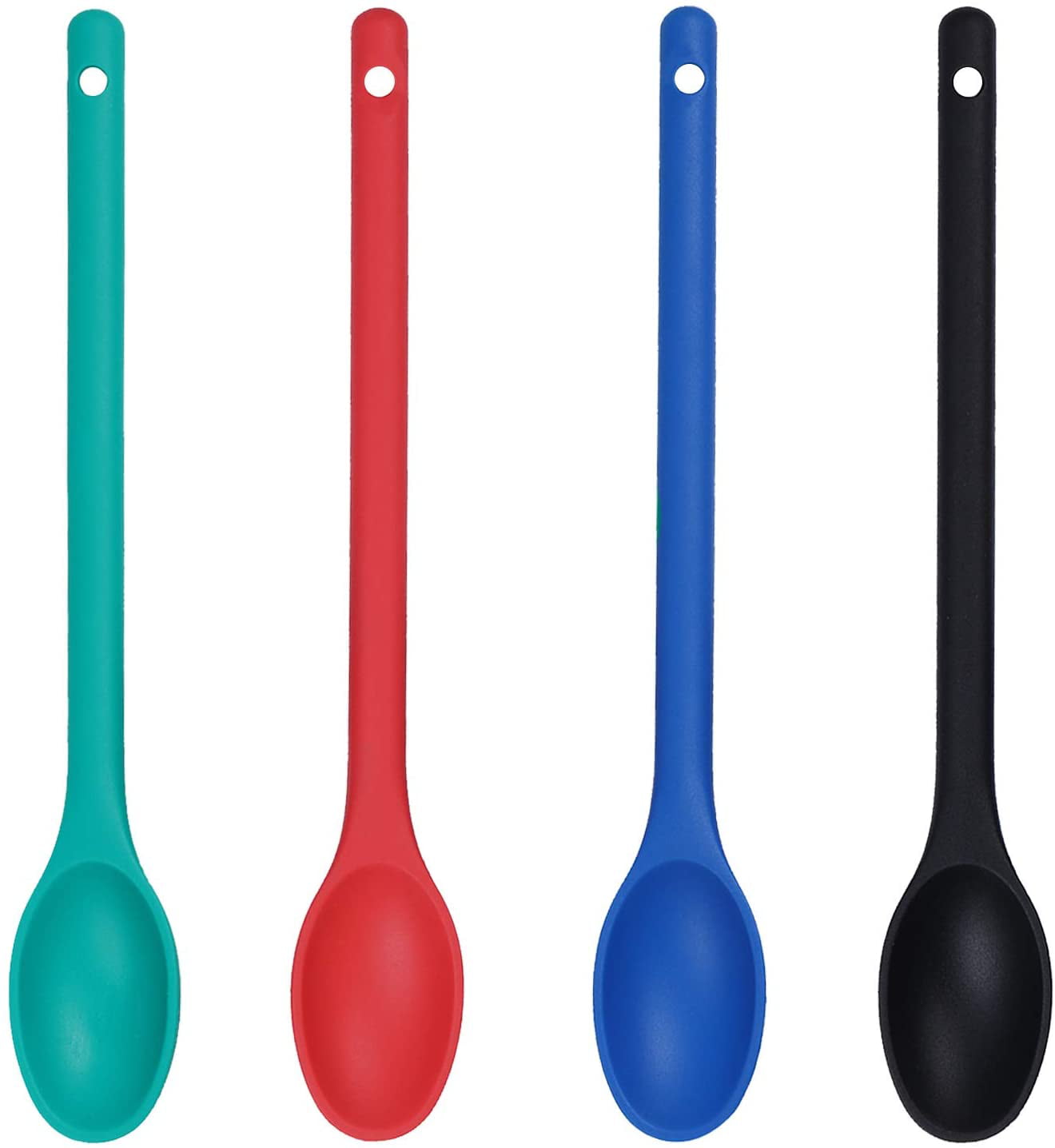 ASTER Silicone Mixing Spoon,2 Pieces Heat-Resistant Serving Spoons Cooking Spoons Silicone for Kitchen Cooking Baking Stirring Mixing Tools 