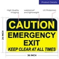 thumbnail image 3 of Caution Emergency Exit Keep Clear Sign, 24x36 Corrugated Plastic, 3 of 7