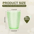 thumbnail image 2 of Uxcell Clear Plastic Reusable Drinking Glasses, 9.8oz Hobnail Drinking Glasses Set Plastic Water Cup Unbreakable Stackable for Beer Cocktail Water Juice Whiskey(Green, 2Pcs), 2 of 7