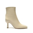 thumbnail image 2 of Schutz Tarah Eggshell Side Zipper Pointed Toe Stilleto Kitten Heel Ankle Boots (Eggshell, 5.5), 2 of 6