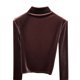 thumbnail image 4 of Karight Women's Dressy Mock Neck Velvet Blouse Long Sleeve Elegant Business Casual Tops Ladies Office Party Shirts, 4 of 5