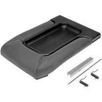 Console Lid - Dark Gray - with Hardware - Compatible with 2001 - 2006 GMC Sierra 2500 HD with Split Bench Seat 2002 2003 2004 2005