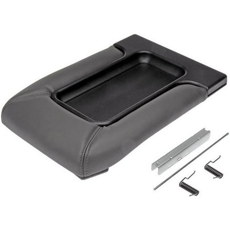 Console Lid - Dark Gray - with Hardware - Compatible with 2001 - 2006 GMC Sierra 2500 HD with Split Bench Seat 2002 2003 2004 2005