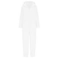 thumbnail image 5 of Lovskoo Women Fleece Onesie Long Sleeve Hooded Jumpsuit Pajamas Casual Winter Warm Sleepwear One Piece Zipper Hooded Loungewear B-White, 5 of 9