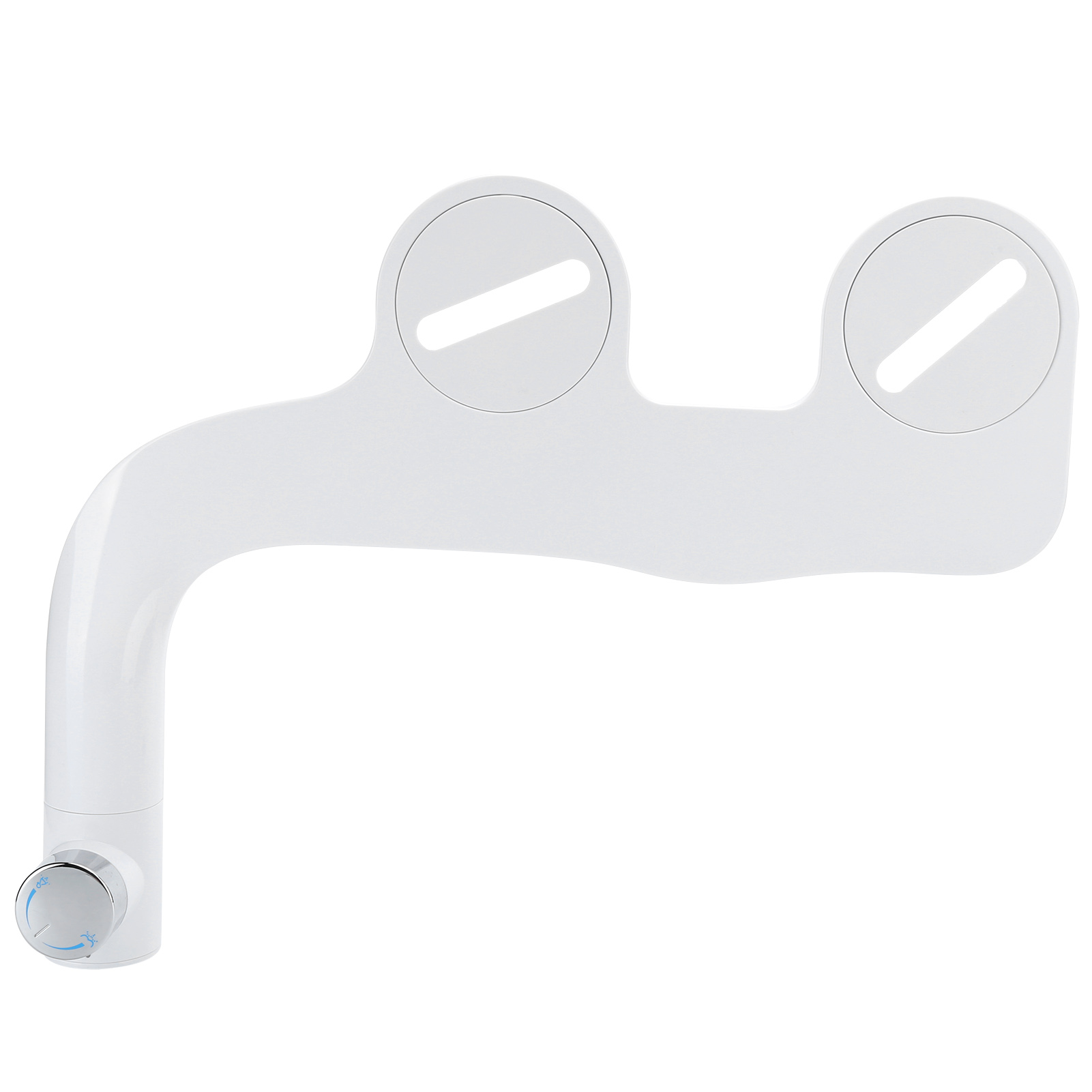 Non-Electric Bidet Toilet Seat Attachment with Dual Nozzles and Adjustable Pressure Control