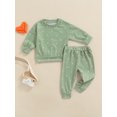 thumbnail image 3 of Bagilaanoe 2Pcs Newborn Baby Boy Girl Valentine's Day Outfits Heart Print Long Sleeve Sweatshirt Pullover Tops + Sweatpants 6M 12M 18M 24M Infant Long Pants Set, 3 of 9