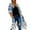 Blue, variant on Long Cardigans for Women Kimono Cover Up Floral Print Boho Beach Casual Elbow Sleeve Open Front Long Blouses Loose Fit Cardigan for Women Blue One Size